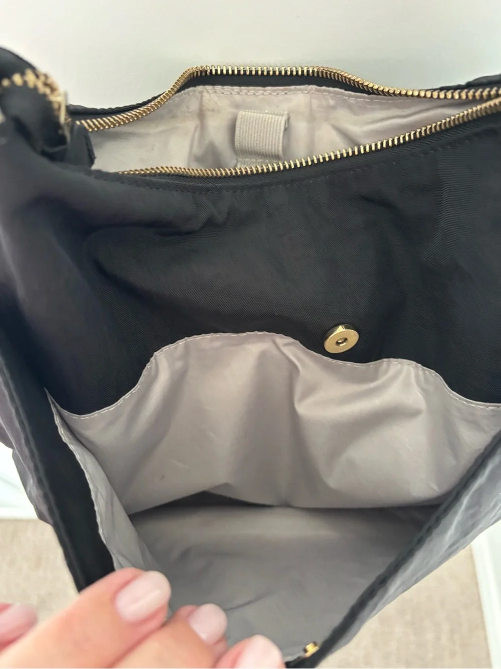 Baggallini Black Shoulder Bag with Gold Turn-Lock